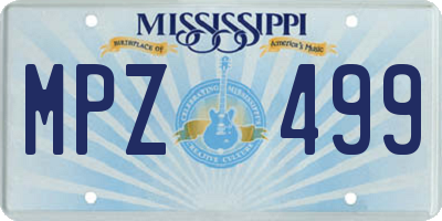 MS license plate MPZ499