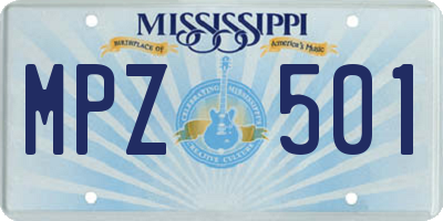 MS license plate MPZ501