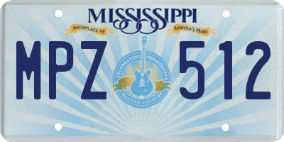 MS license plate MPZ512