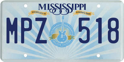 MS license plate MPZ518