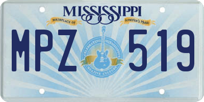 MS license plate MPZ519