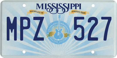 MS license plate MPZ527