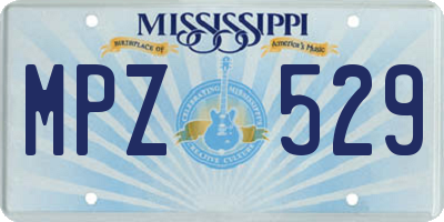 MS license plate MPZ529