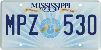 MS license plate MPZ530