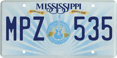 MS license plate MPZ535