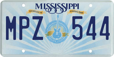 MS license plate MPZ544