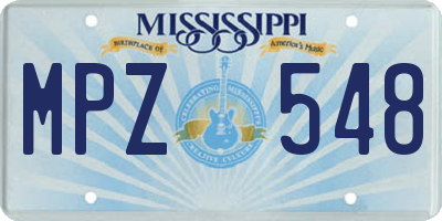 MS license plate MPZ548