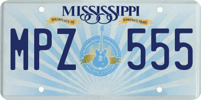MS license plate MPZ555