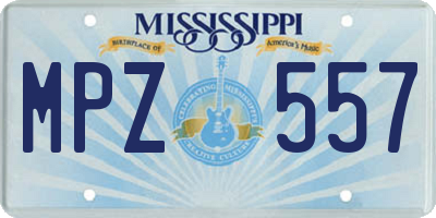 MS license plate MPZ557