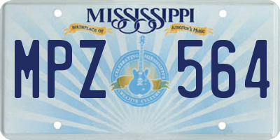 MS license plate MPZ564