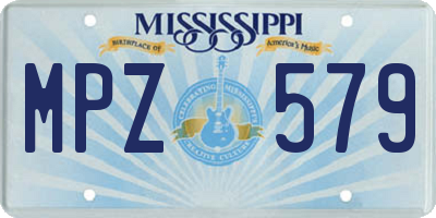 MS license plate MPZ579