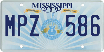 MS license plate MPZ586