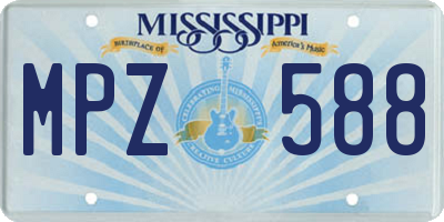 MS license plate MPZ588