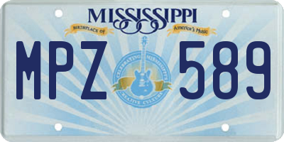 MS license plate MPZ589