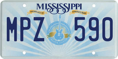 MS license plate MPZ590