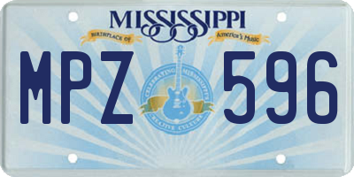 MS license plate MPZ596