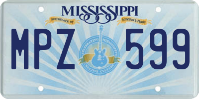MS license plate MPZ599