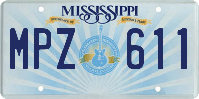 MS license plate MPZ611