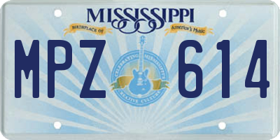 MS license plate MPZ614