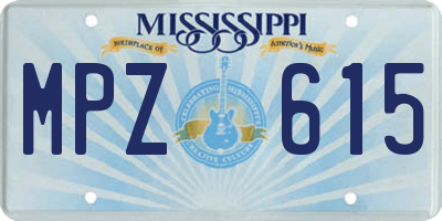 MS license plate MPZ615