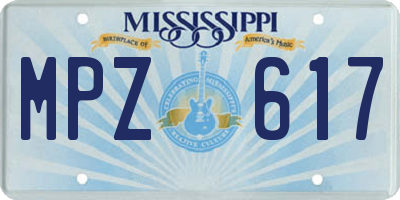 MS license plate MPZ617