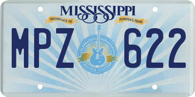 MS license plate MPZ622