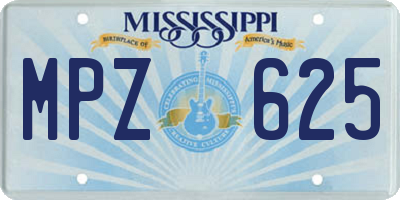 MS license plate MPZ625