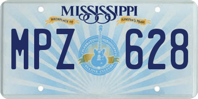 MS license plate MPZ628