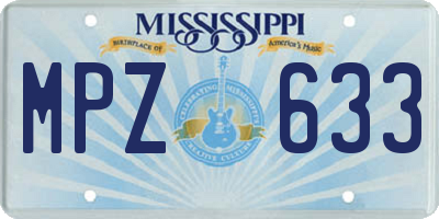 MS license plate MPZ633