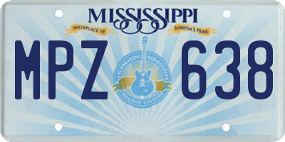 MS license plate MPZ638