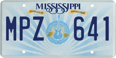 MS license plate MPZ641