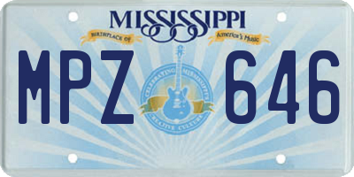 MS license plate MPZ646
