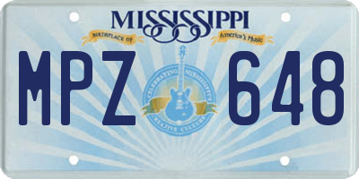 MS license plate MPZ648