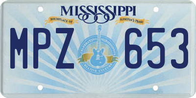 MS license plate MPZ653