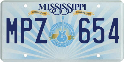 MS license plate MPZ654