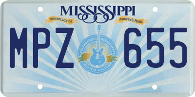MS license plate MPZ655