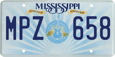 MS license plate MPZ658