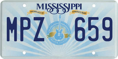 MS license plate MPZ659