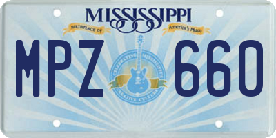MS license plate MPZ660