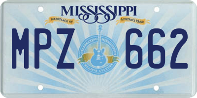 MS license plate MPZ662