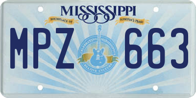MS license plate MPZ663