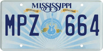 MS license plate MPZ664