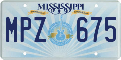 MS license plate MPZ675