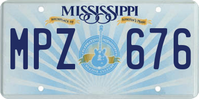 MS license plate MPZ676