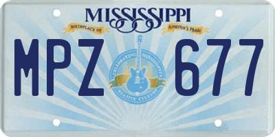 MS license plate MPZ677