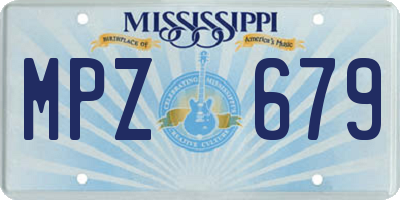 MS license plate MPZ679