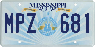 MS license plate MPZ681