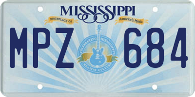 MS license plate MPZ684