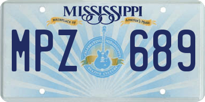MS license plate MPZ689