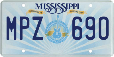 MS license plate MPZ690